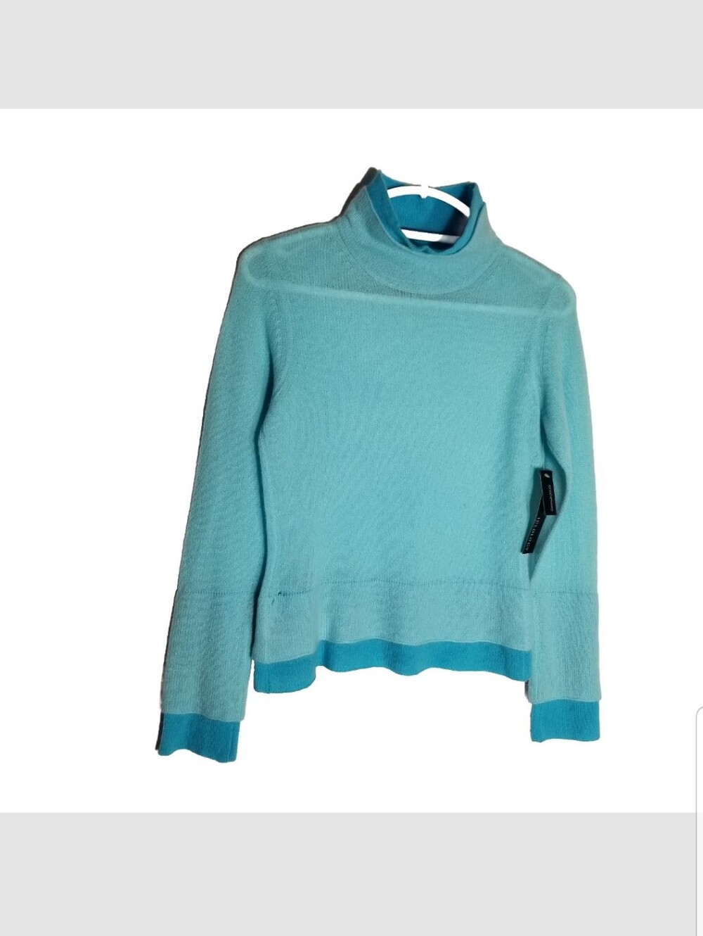 Ideology Audrey Cashmere Sweater Women's Medium Blue High Neck New With Issues
